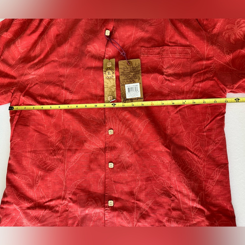 Jamaica Jaxx Men’s 100% Silk Button Down Short Sleeve Hawaiian Shirt, Size XL - Picture 8 of 9